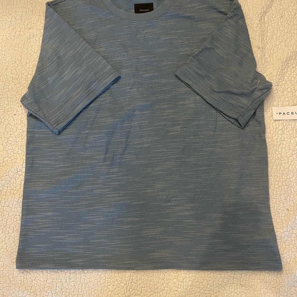 PacSun Textured Blue Short Sleeve Tee